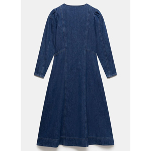 Mint Velvet Indigo Puff Sleeve Denim Midi Dress